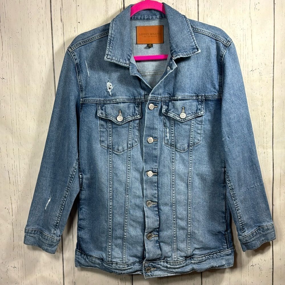 Lucky Brand Tomboy Trucker Denim Jacket Light Wash Womens Streetwear Americana